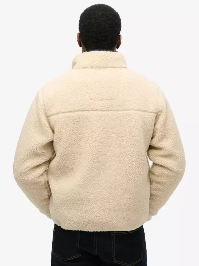 Винтажная ретро флисовая куртка на молнии Superdry, Oatmeal Beige — фото 2