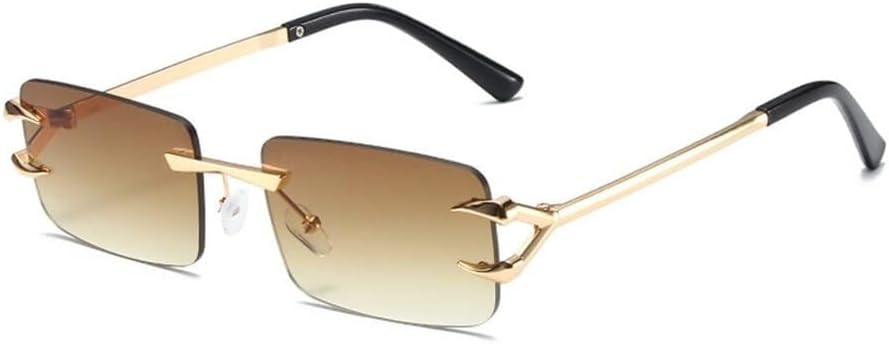 

Женские солнцезащитные очки без оправы, прозрачные, с градиентом цвета океана, с защитой от УФ-излучения UV400, для занятий спортом на открытом воздухе и бега LXLHWN, Tea Gradient