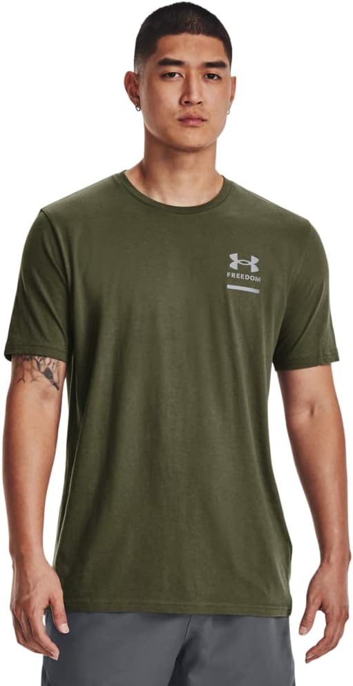 

Новая мужская тактическая футболка Under Armour Freedom Spine, (390) Marine Od Green/Steel