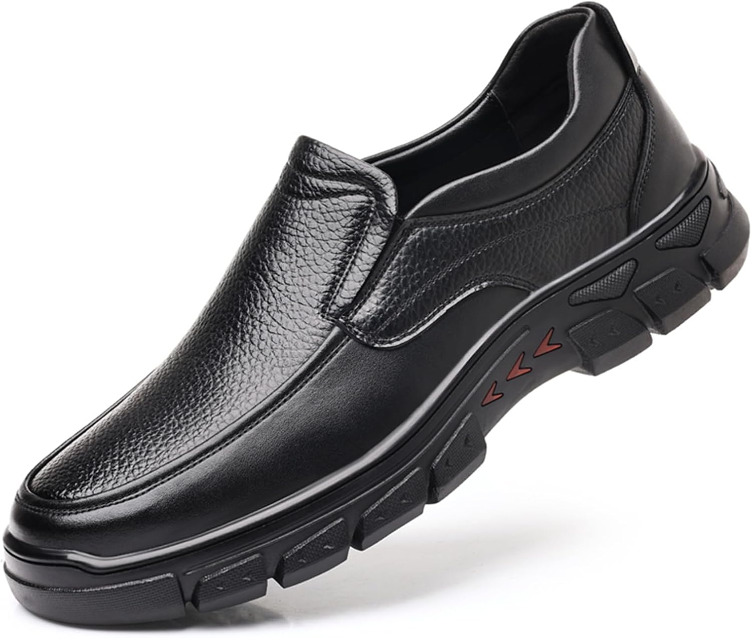 

Мужские повседневные деловые туфли Удобные лоферы без шнурков для свадеб, церкви и офиса Abborora, черный