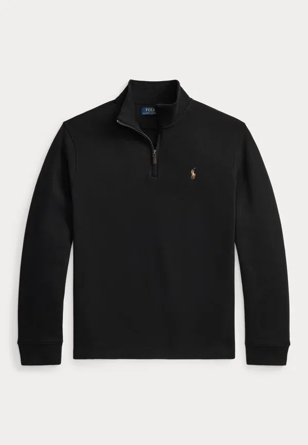 Свитер с четверть-застежкой Polo Ralph Lauren Estate Rib Quarter Zip Pullover, черный — фото 4