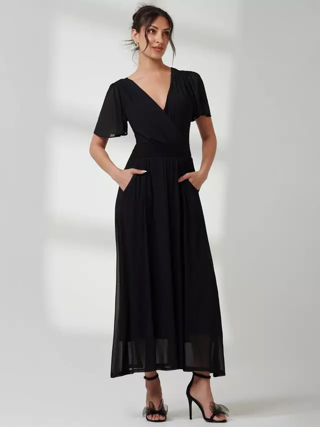 

Платье Jolie Moi Angel Sleeve Mesh Maxi, черный