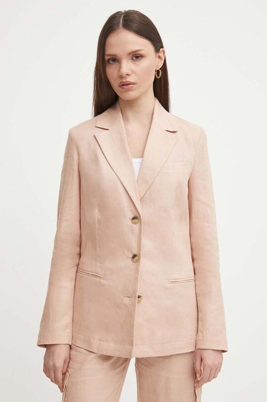 

Льняной пиджак United Colors of Benetton, розовый