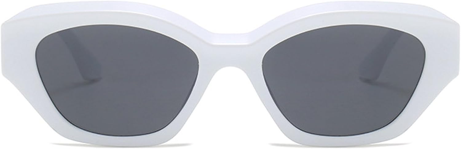 

Солнцезащитные очки «кошачий глаз» для женщин, солнцезащитные очки с волнистыми дужками, защита от УФ-излучения, модные солнцезащитные очки для мужчин, квадратные солнцезащитные очки для активного отдыха mincl, White Gray