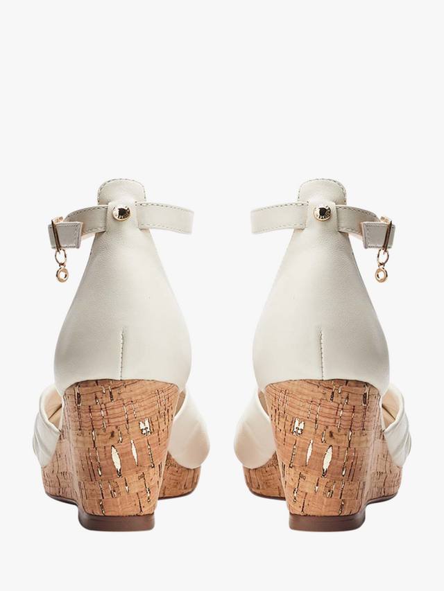 Босоножки на танкетке с кожаным узлом muscari Moda in Pelle, белый — фото 3