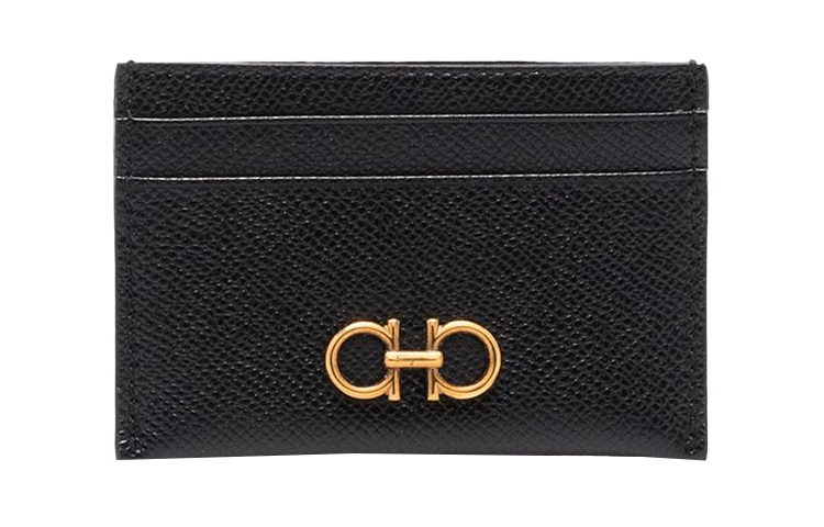 

Кожаный зажим для карт FERRAGAMO женский черный
