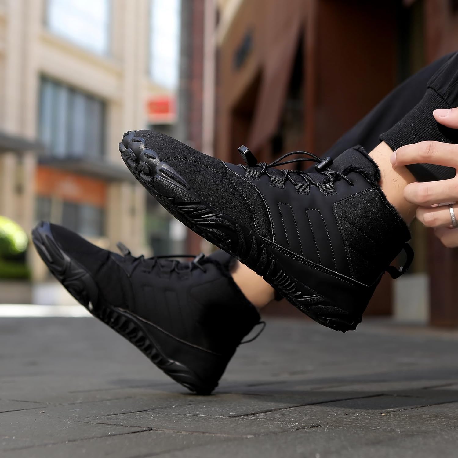 Снежные ботинки для женщин и мужчин 2025, зимняя обувь Peakfootwear, обувь-босоножки с меховой подкладкой Lghlmcl, черный — фото 2