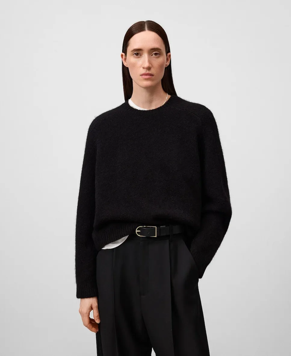 

Женский вязаный джемпер с круглый вырезом Adolfo Dominguez, черный