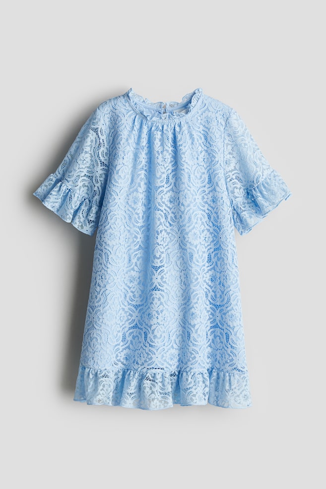

Кружевное платье с воланами H&M, голубой