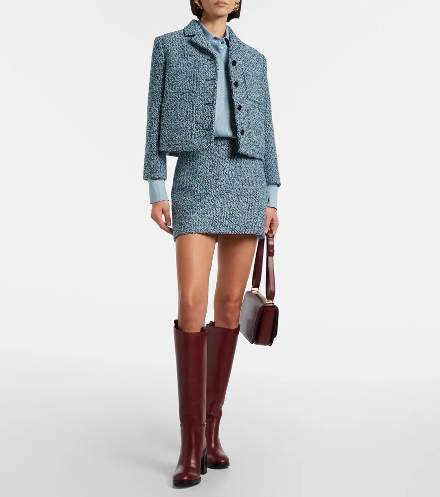 Рубашка Gucci Шелковая, классический воротник, синий — фото 2