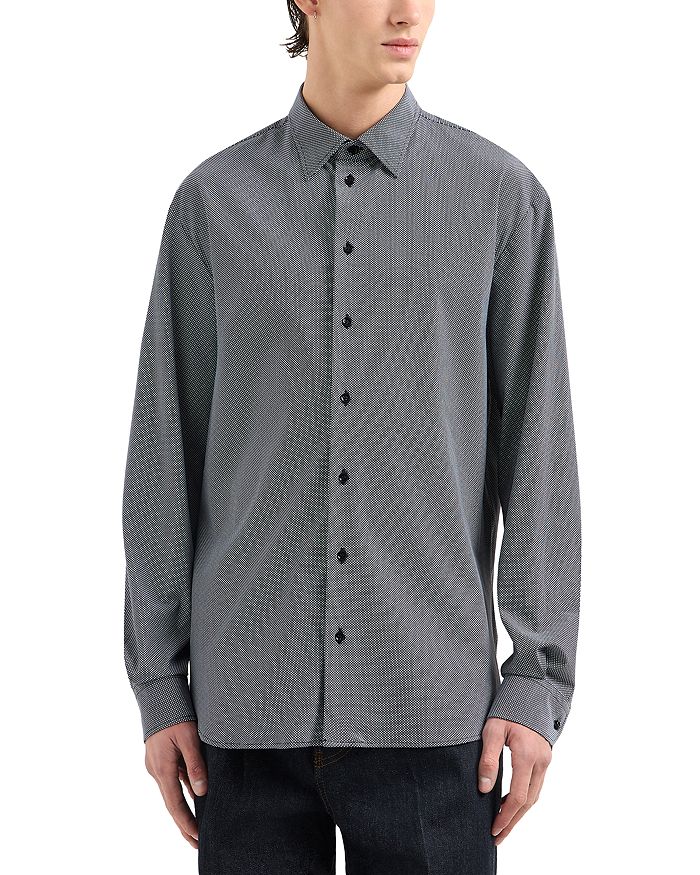 

Спортивная рубашка Regular Fit в мелкий горошек Emporio Armani, черный