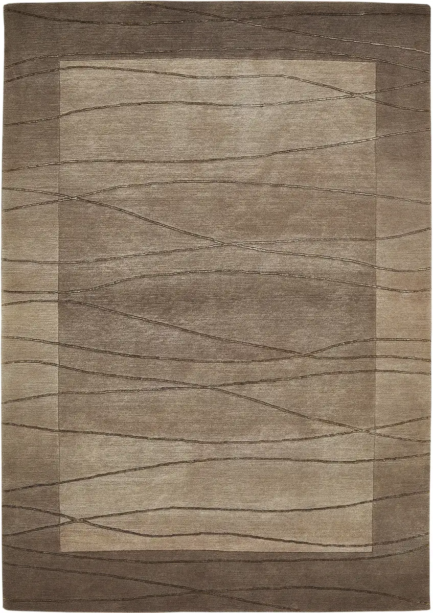 

LUXOR ковер из живой шерсти "Линео", прямоугольный, непальский ковер, чистая шерсть, ручная работа, с каймой LUXOR living 70х140 см, светло-коричневый