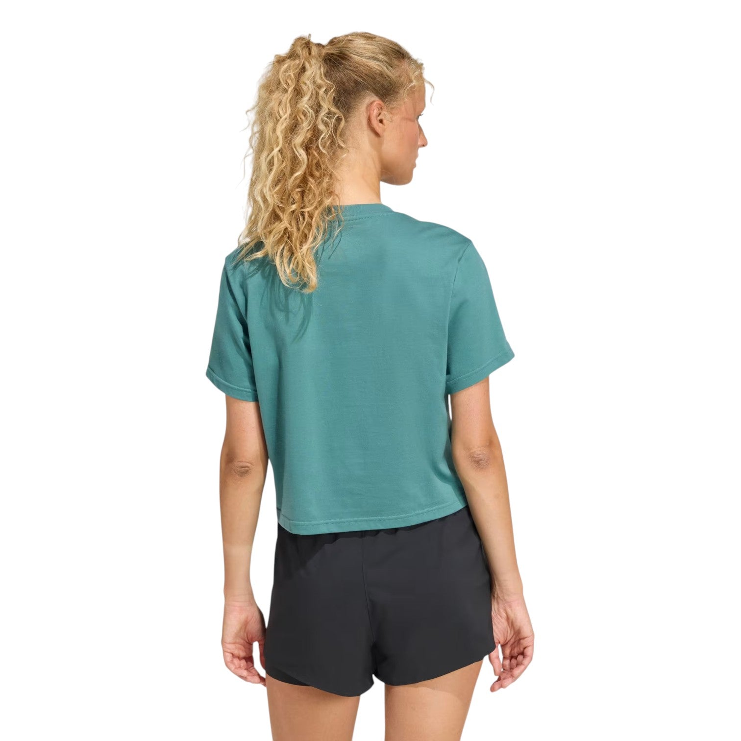 Футболка (WMNS) adidas x Les Mills Movers Graphic T-Shirt 'Preloved Teal' — фото 3