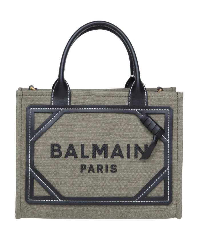 

Холщовая сумочка хаки Balmain, мультиколор