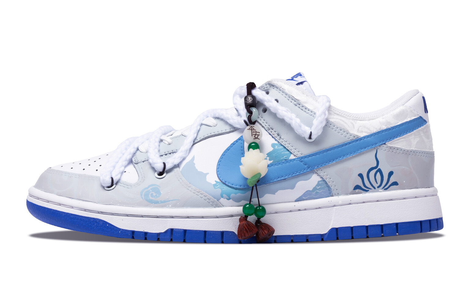 

Кроссовки Nike Dunk Skateboarding Shoes Men Low-top White/Blue/Gray, белый/синий/серый