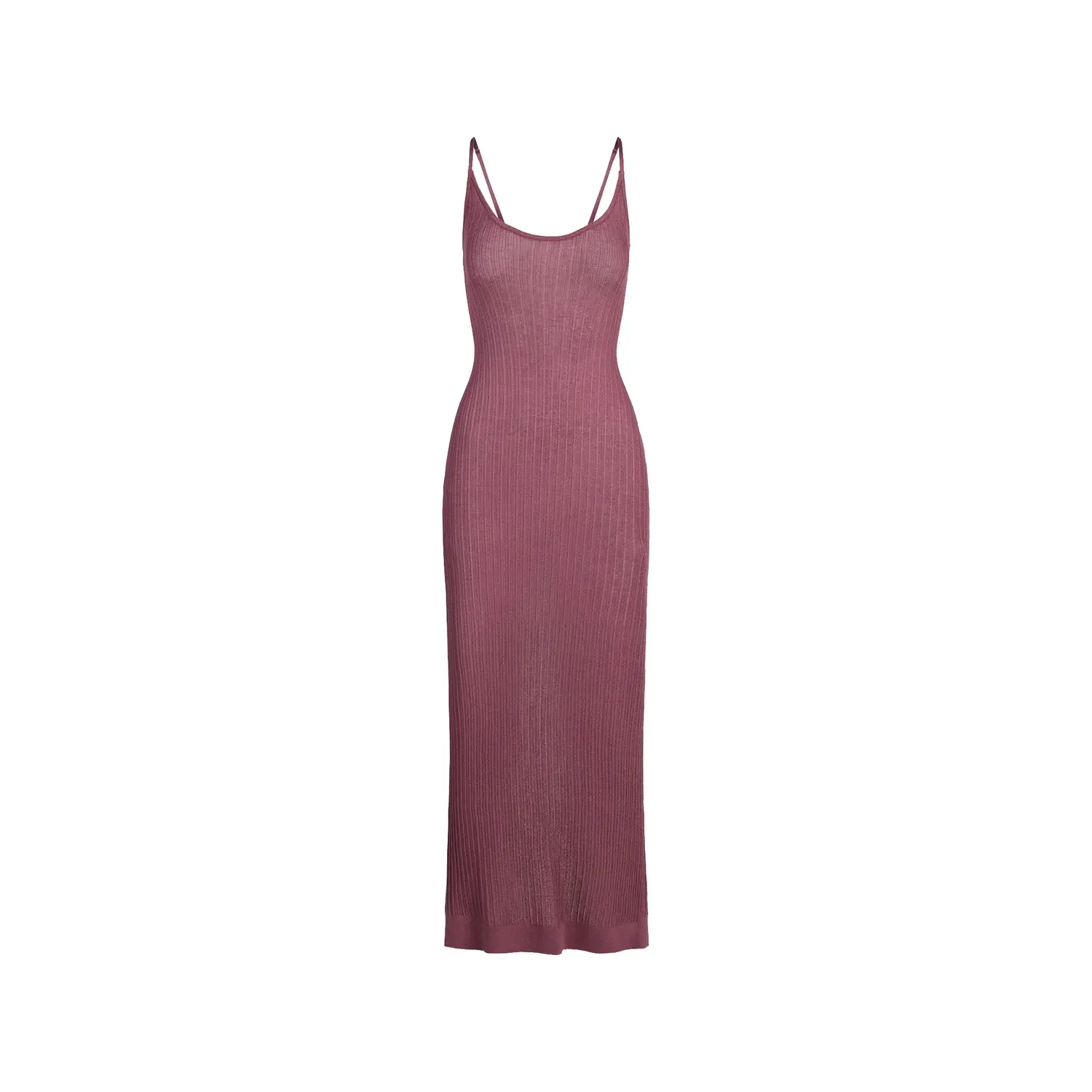 

Прозрачное трикотажное длинное платье-камизоль Slip Dress Skims, Beet Color