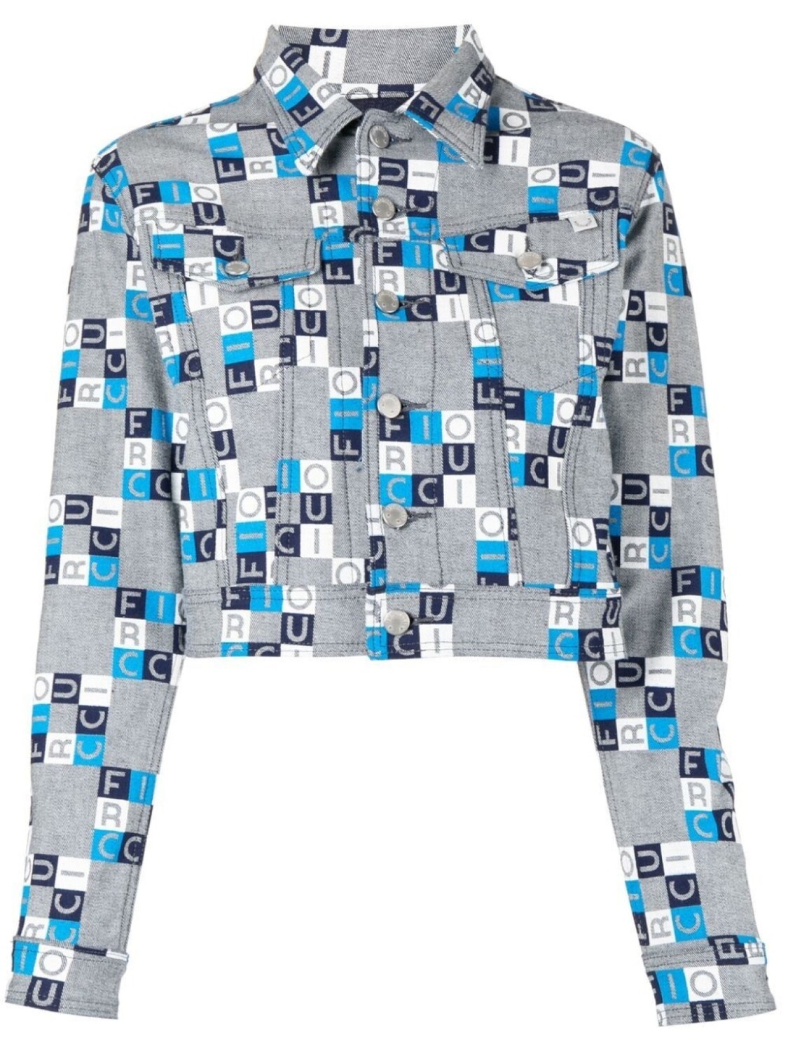 

Fiorucci укороченная куртка с логотипом, синий