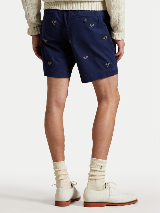 Шорты из ткани прямого покроя 710963496001 Polo Ralph Lauren, синий — фото 3