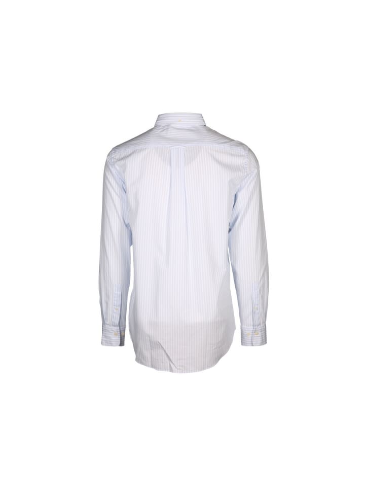 

Повседневная рубашка с длинными рукавами для мужчин синего цвета. Gant