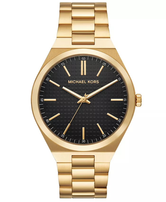 

Мужские часы Lennox с тремя стрелками из нержавеющей стали золотистого тона, 43 мм Michael Kors