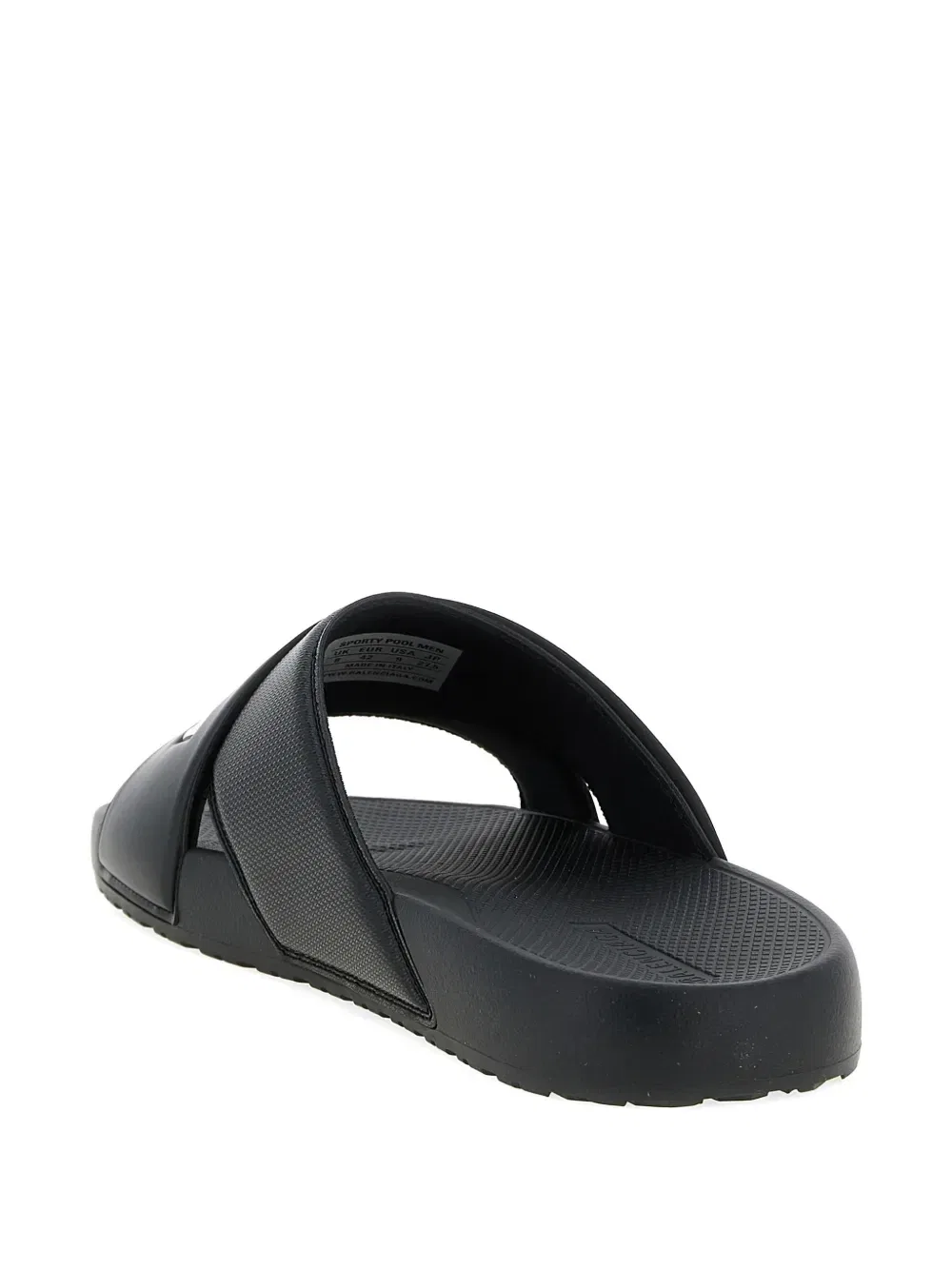 Сланцы Sporty Pool из рельефной кожи Balenciaga, черный — фото 3