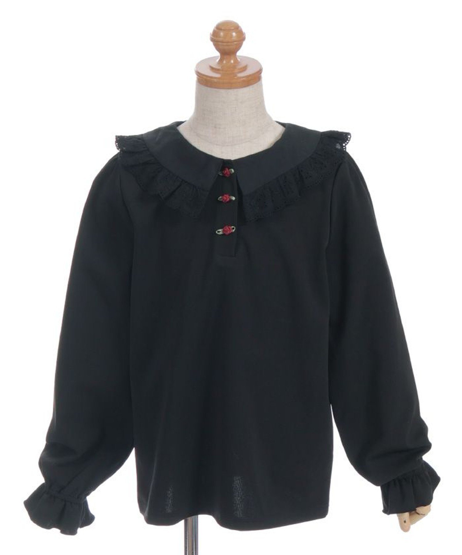 Пуловер с большим воротником, украшенный розами Axes femme kids, Black — фото 2
