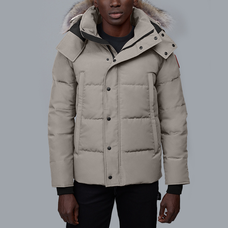 Мужская зимняя пуховая куртка Wyndham Series, цвет салатовый Canada Goose, lime серый — фото 4