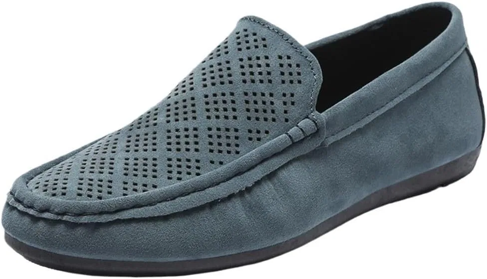 Лоферы мужские сетчатые, Slip On, кожаные дышащие, для вечеринок, деловые повседневные туфли, синий HBNCFTI