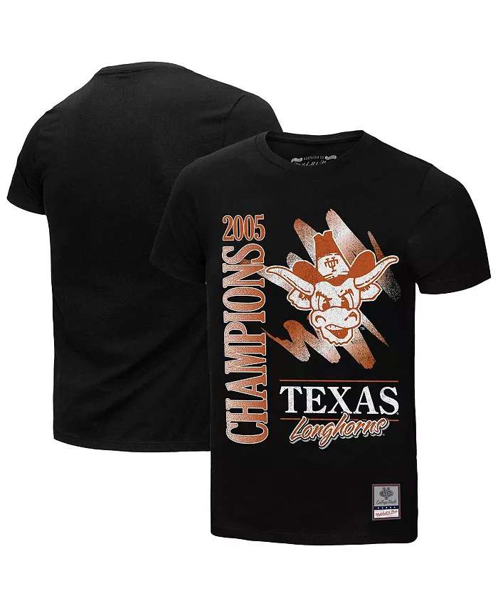 

Мужская футболка Texas Longhorns Retro Brush Mineral Wash черного цвета Mitchell & Ness