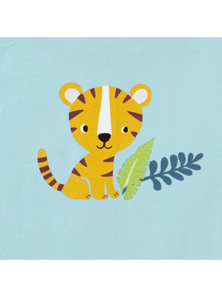 Erwin Müller Детская пижама из трикотажа светло-бирюзового цвета — фото 3