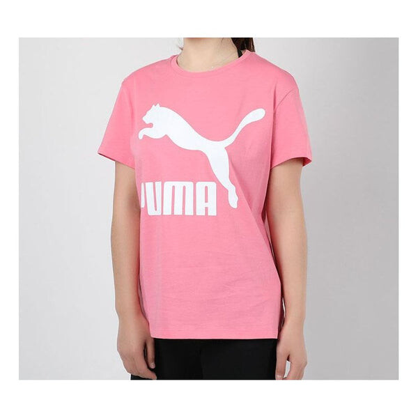 

Футболка large logo round neck short sleeve pink Puma, красный
