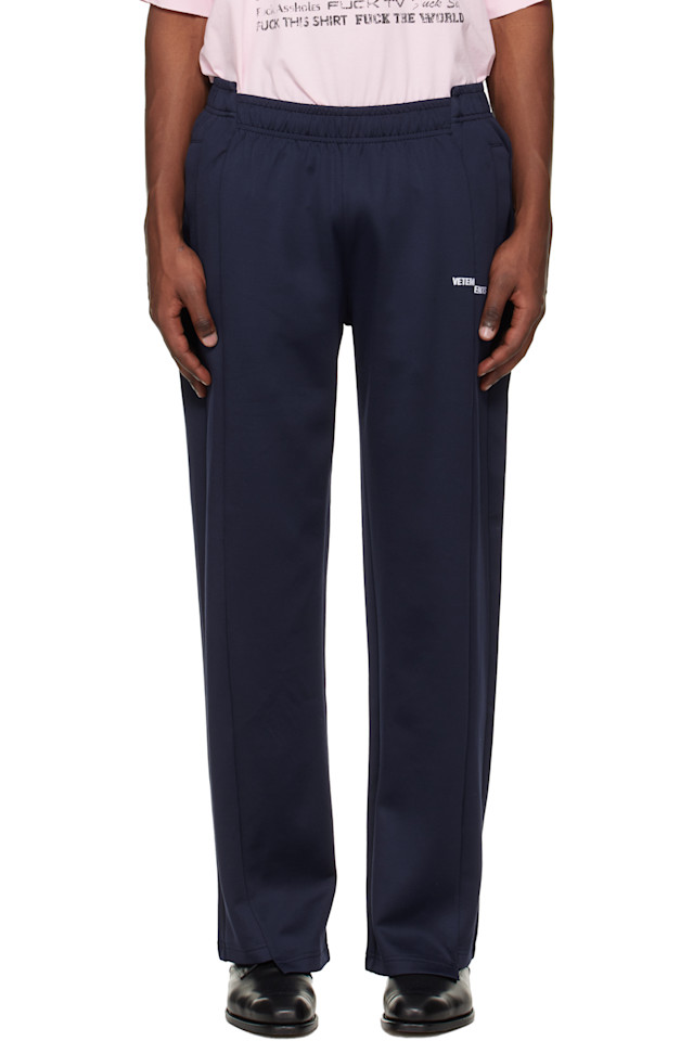 

Разрезанные спортивные штаны Vetements, темно-синий