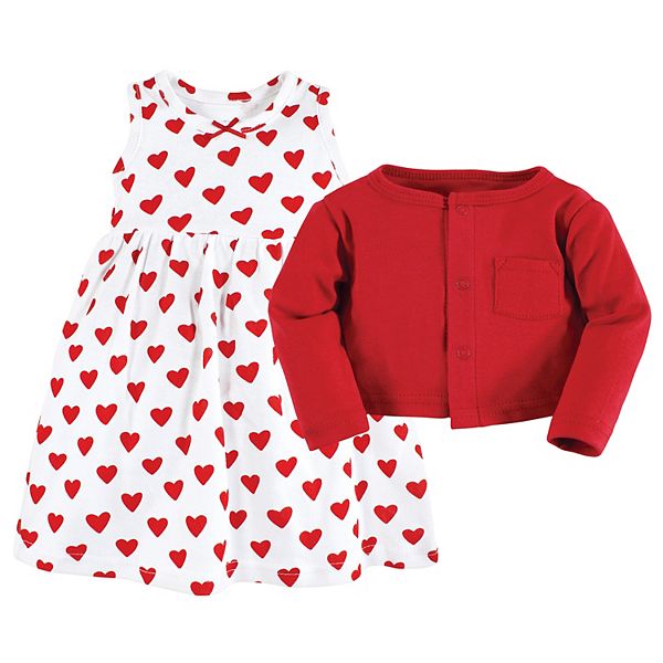 Комплект из платья и кардигана для девочки, red hearts Hudson Baby — фото 3