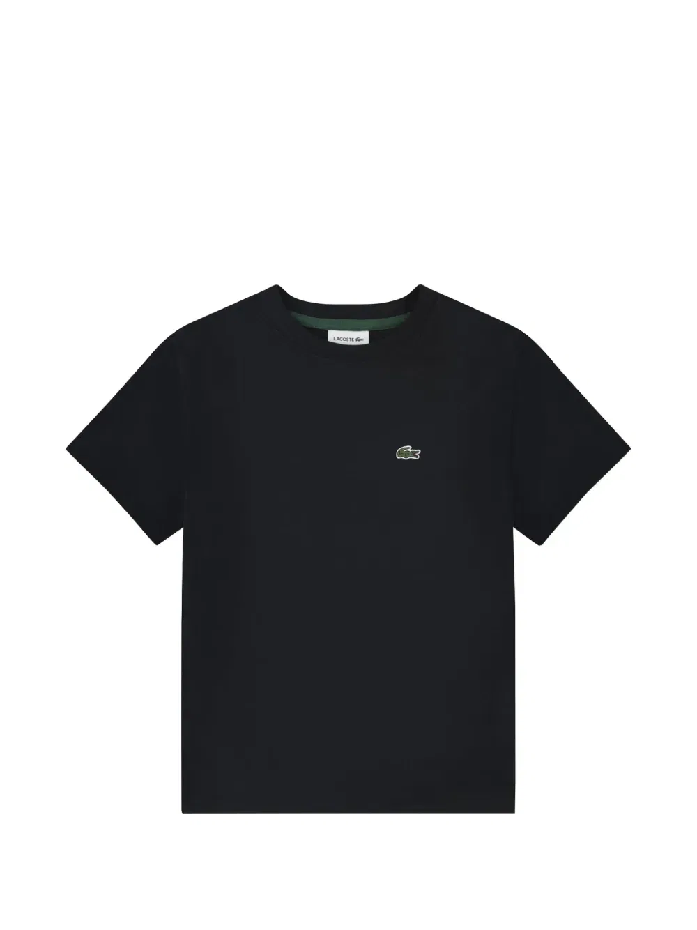 Хлопковая футболка с логотипом Lacoste Kids, черный