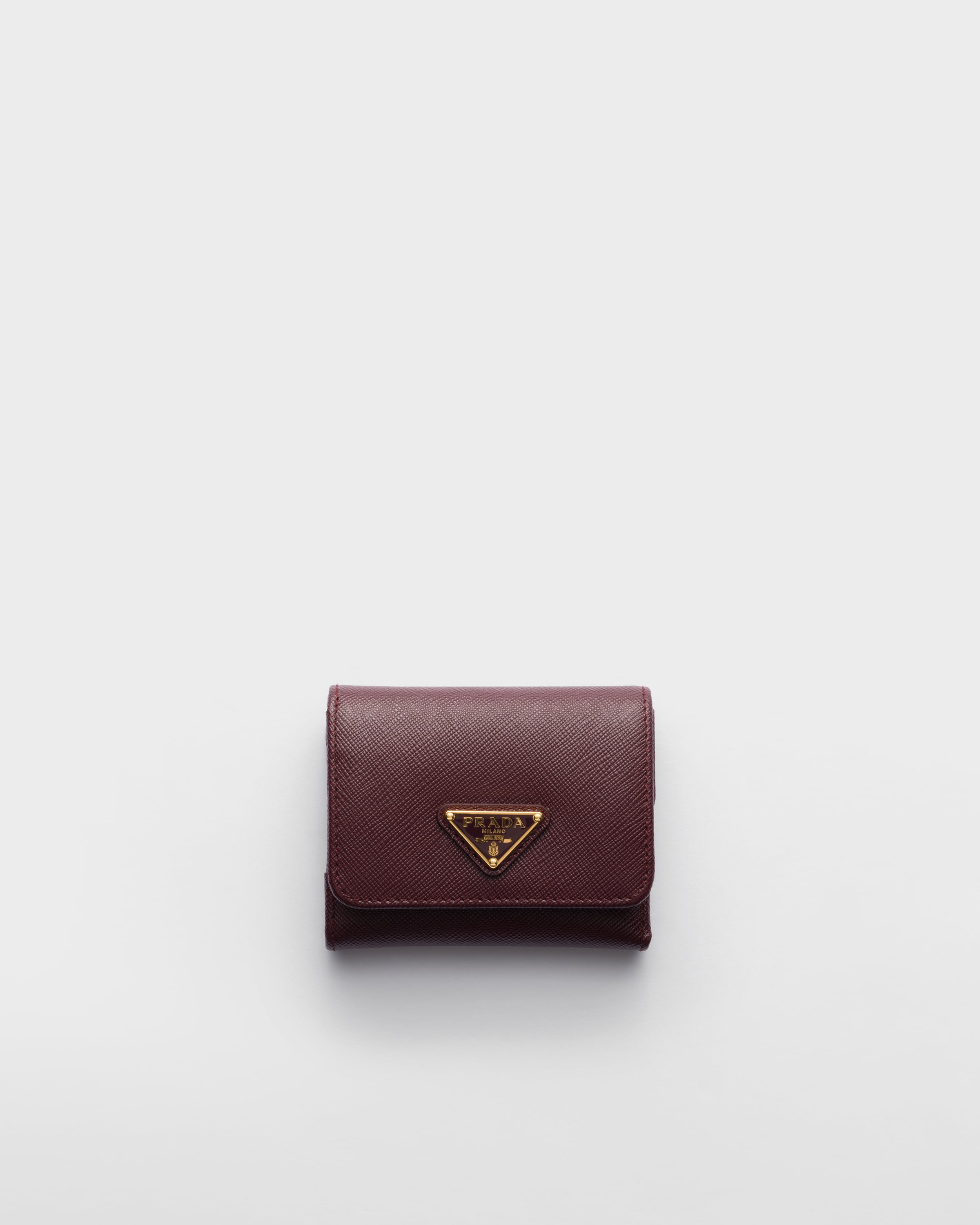 

Маленький кошелек из сафьяновой кожи Prada, бордовые