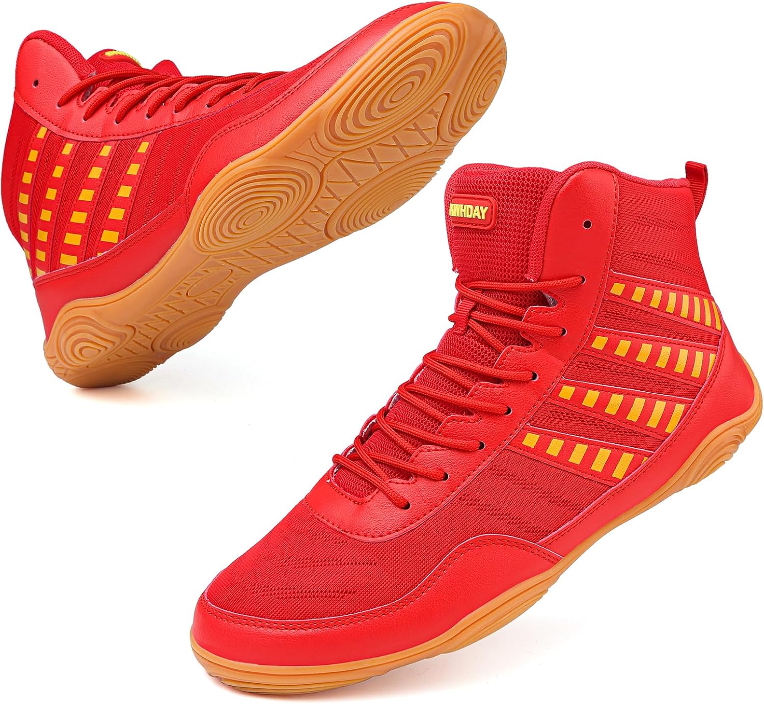 

Борцовки Боксерки для мужчин Профессиональные борцовские ботинки Высокие кроссовки для фитнеса, тяжелой атлетики и пауэрлифтинга Bkwhday, красный