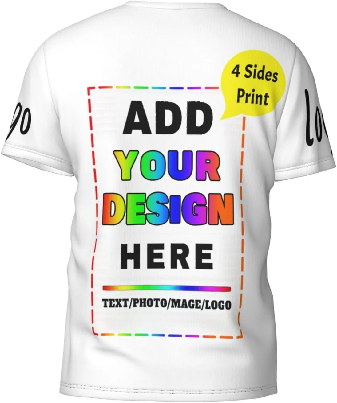 Футболка Custom T Shirts с принтом спереди и сзади — фото 3