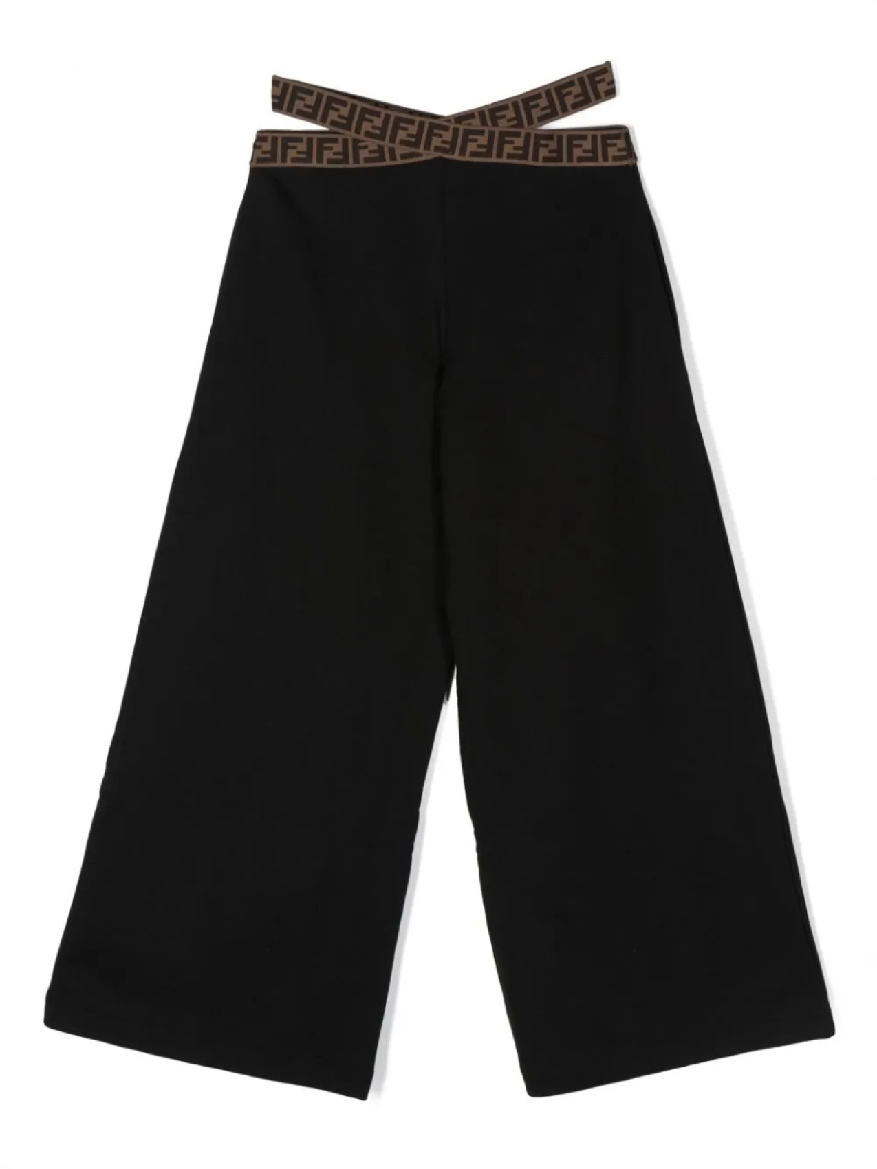 

Брюки широкого кроя с логотипом Fendi Kids, черный