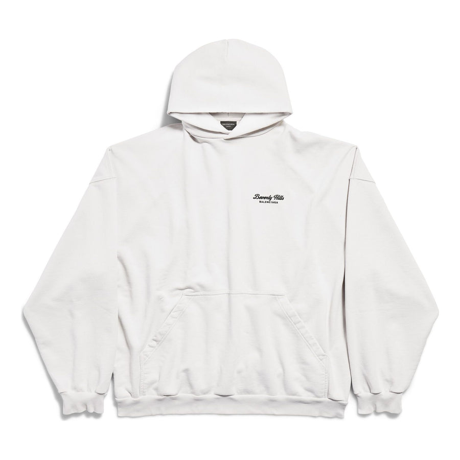 

Худи (WMNS) Balenciaga Beverly Hills Hoodie Oversized 'Off White Black', белый