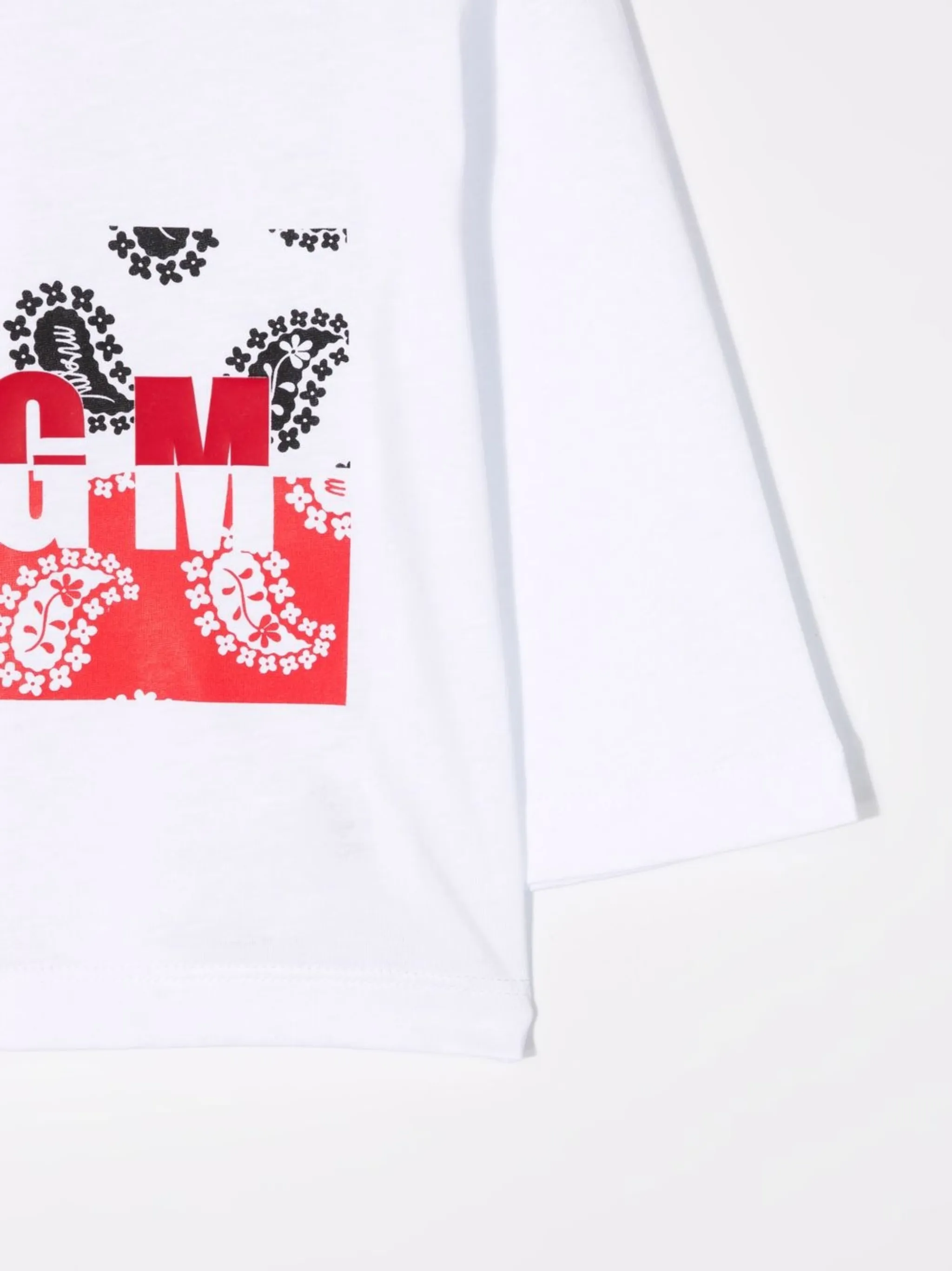 Футболка в технике пэчворк с логотипом Msgm Kids, белый — фото 3