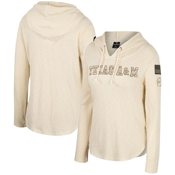

Женская кремовая толстовка с длинным рукавом Texas A&M Aggies OHT Military Appreciation Casey Raglan Colosseum