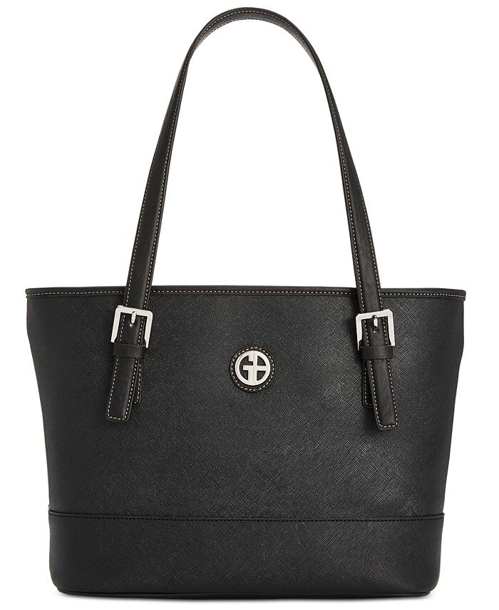 

Сумка-тоут из сафьяновой кожи Giani Bernini, цвет Black/Black/Silver