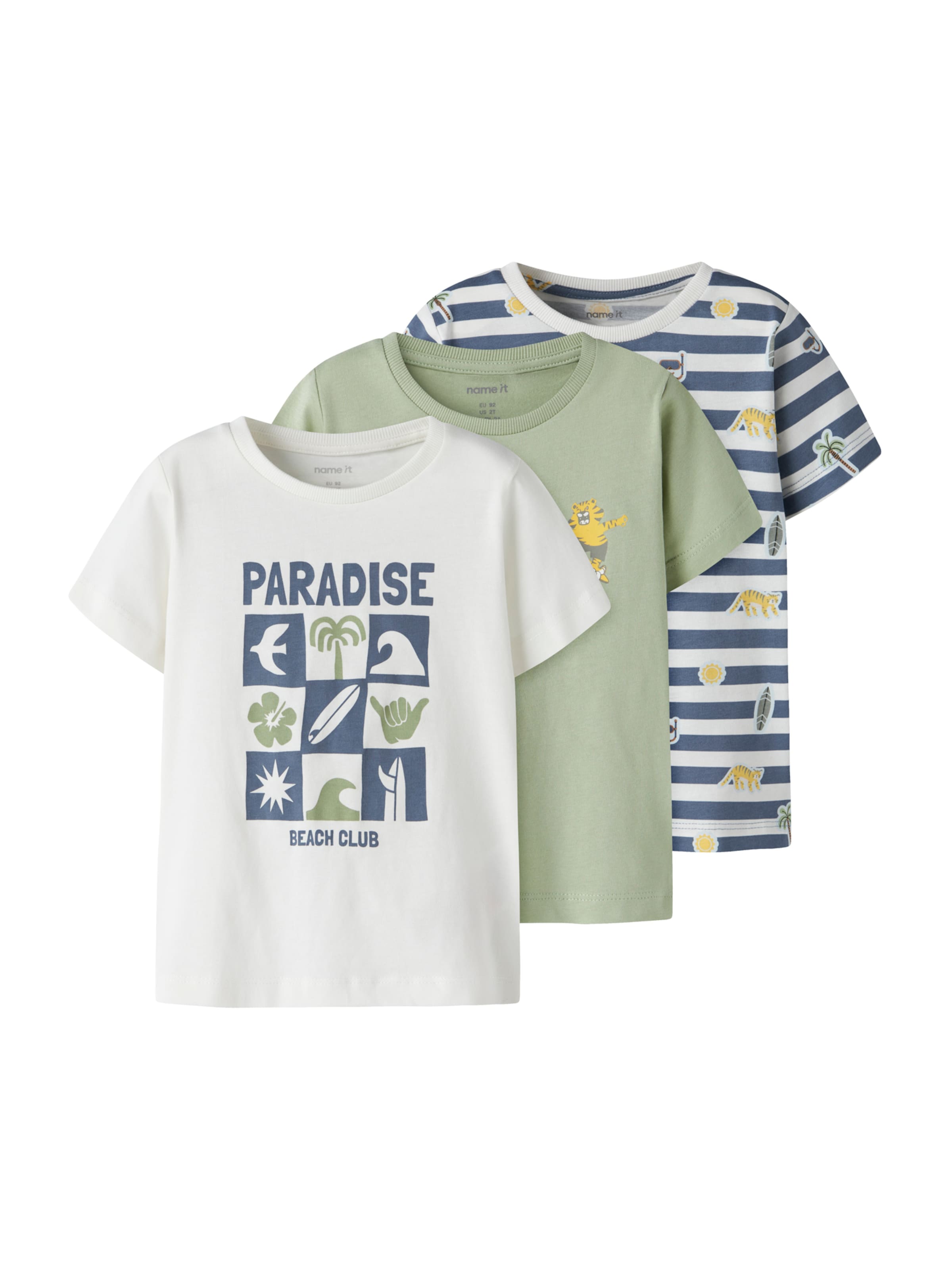 

NAME IT Футболка 'NMMDANNY' в цвете Blue, Light Green, White