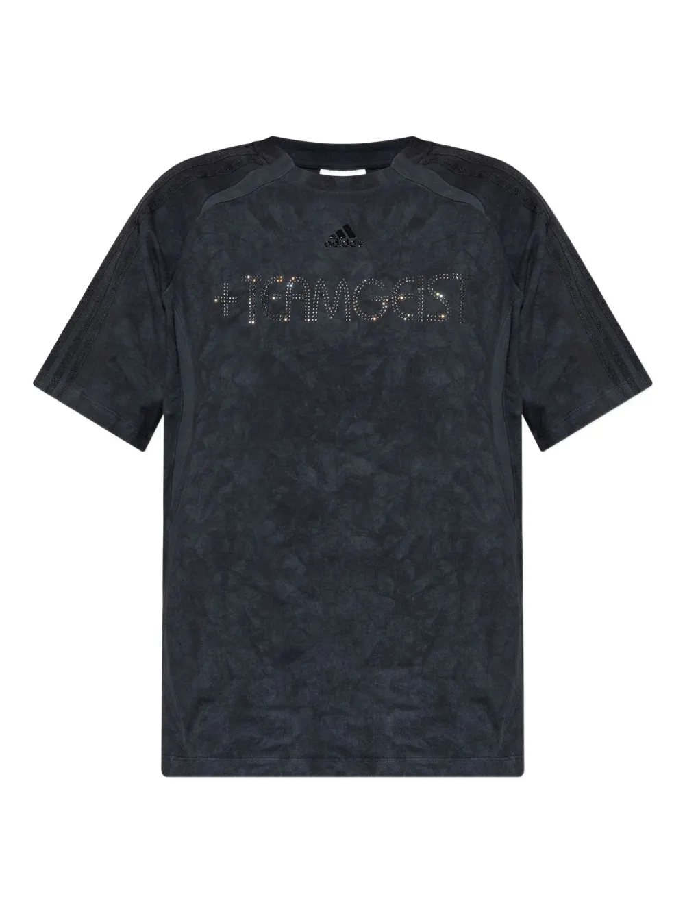 

Хлопковая футболка с украшением из страз adidas, черный