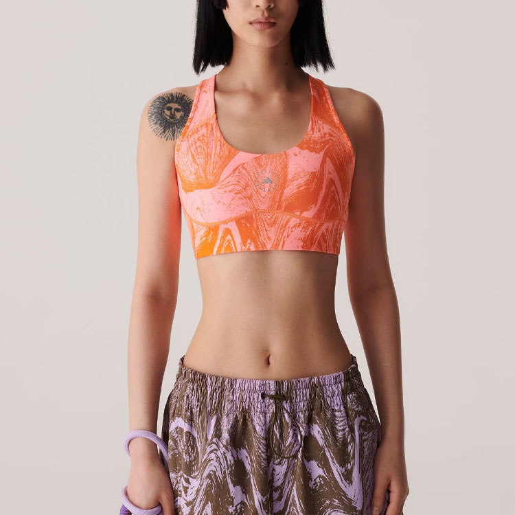 Спортивный бюстгальтер Stella McCartney True Purpose Power Impact Adidas, Светлый Мерцающий Красный — фото 4