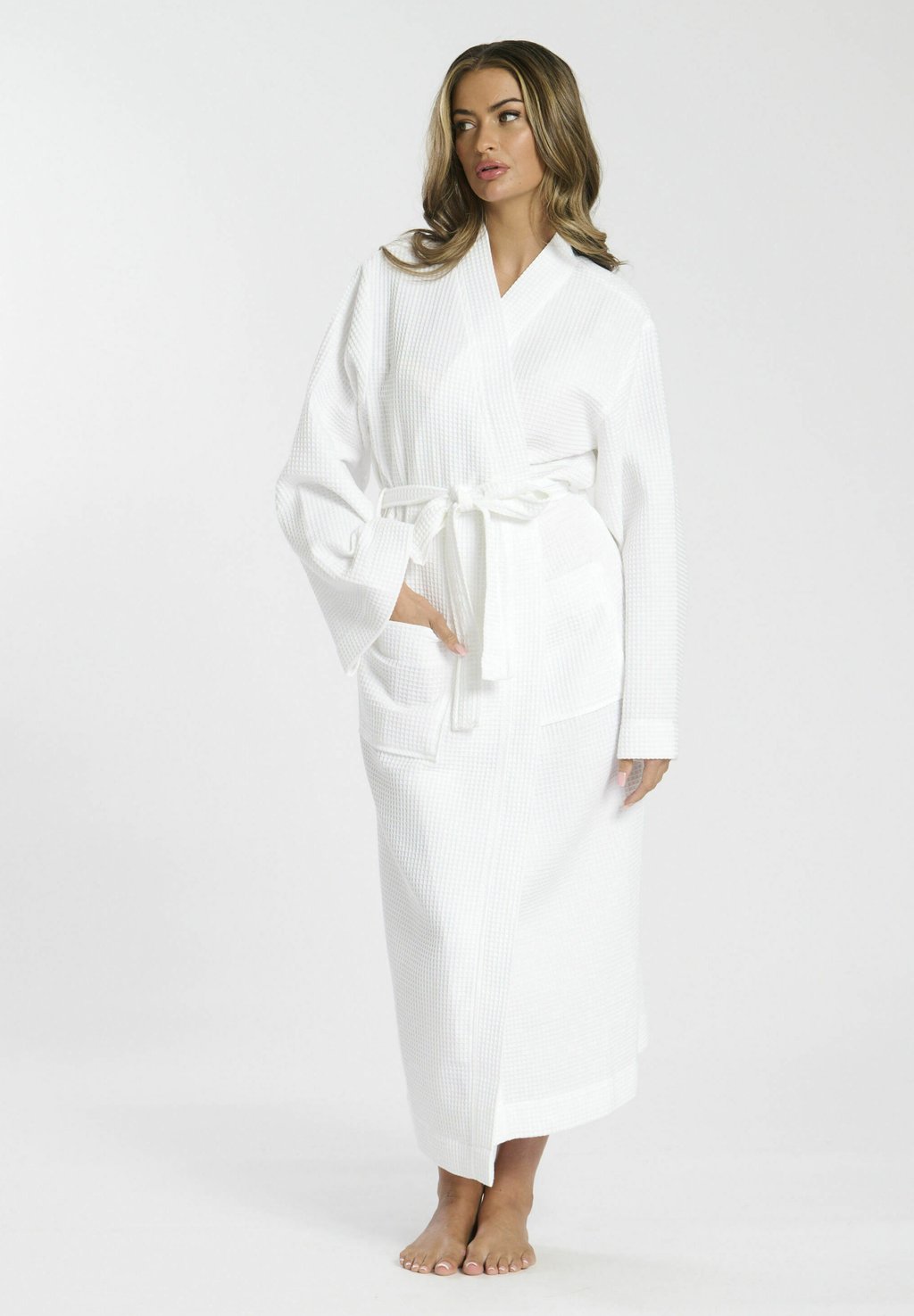 

Халат KIMONO WAFFLE MAXI Loungeable, белый