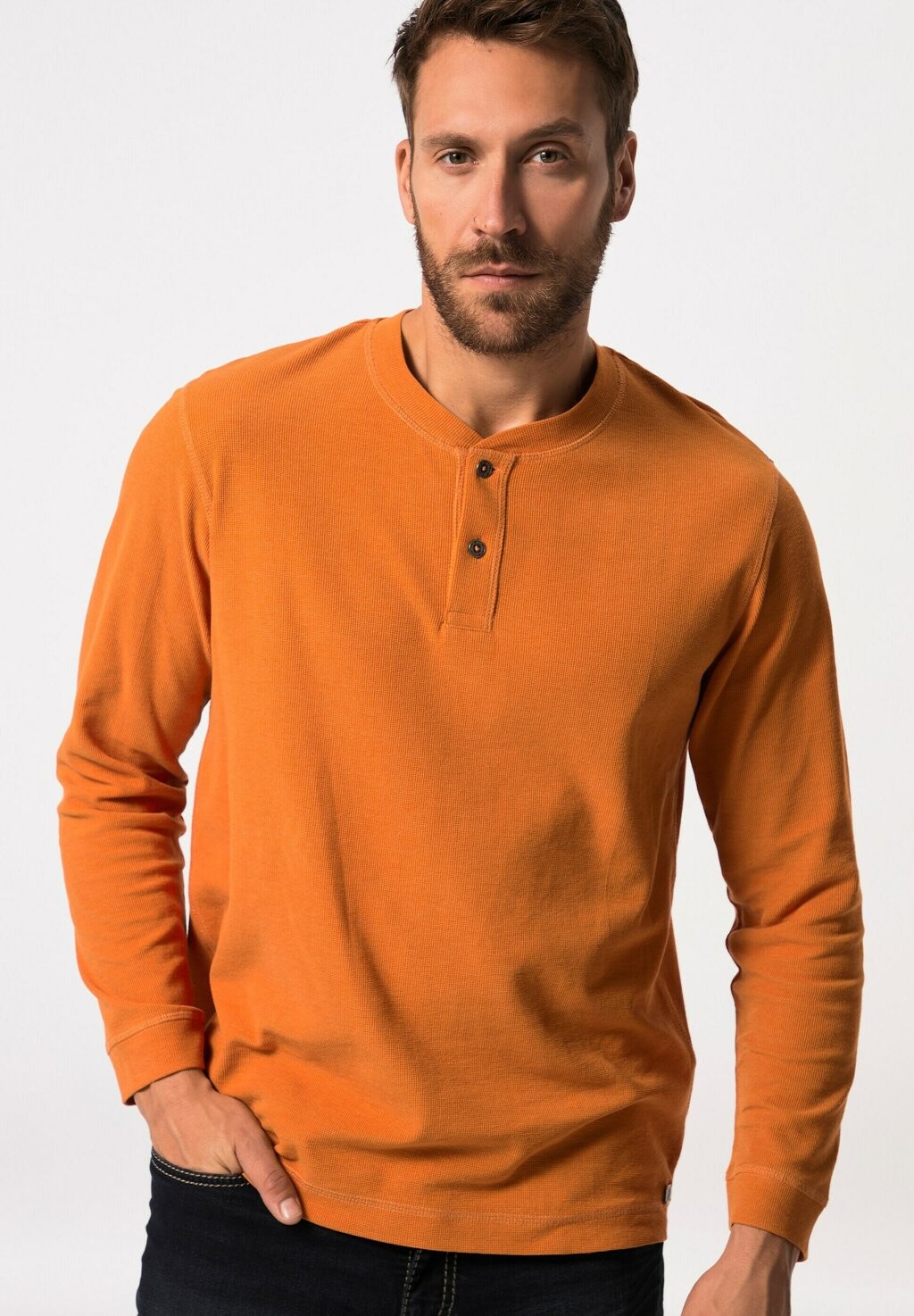 

Рубашка с длинным рукавом WAFFEL-PIKEE MIT KNOPFLEISTE BIS 8 XL JP1880, цвет dunkelorange