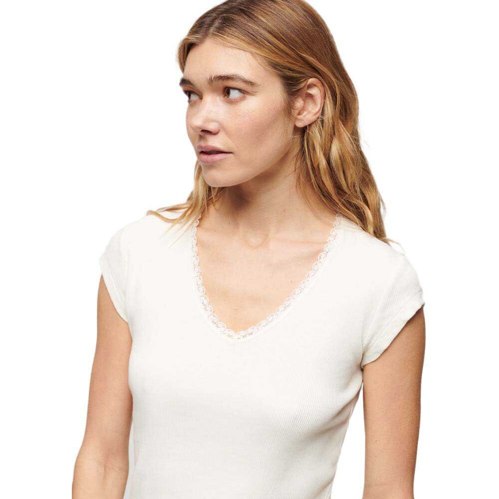 Футболка с коротким рукавом Superdry Essential Lace Trim, белый — фото 2