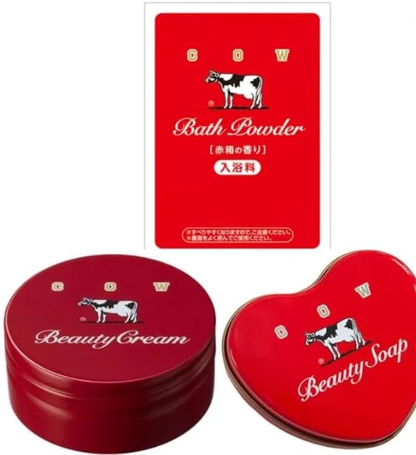 Набор косметики Cow Brand: крем 80 г, мыло 40 г, пена для ванны 50 г