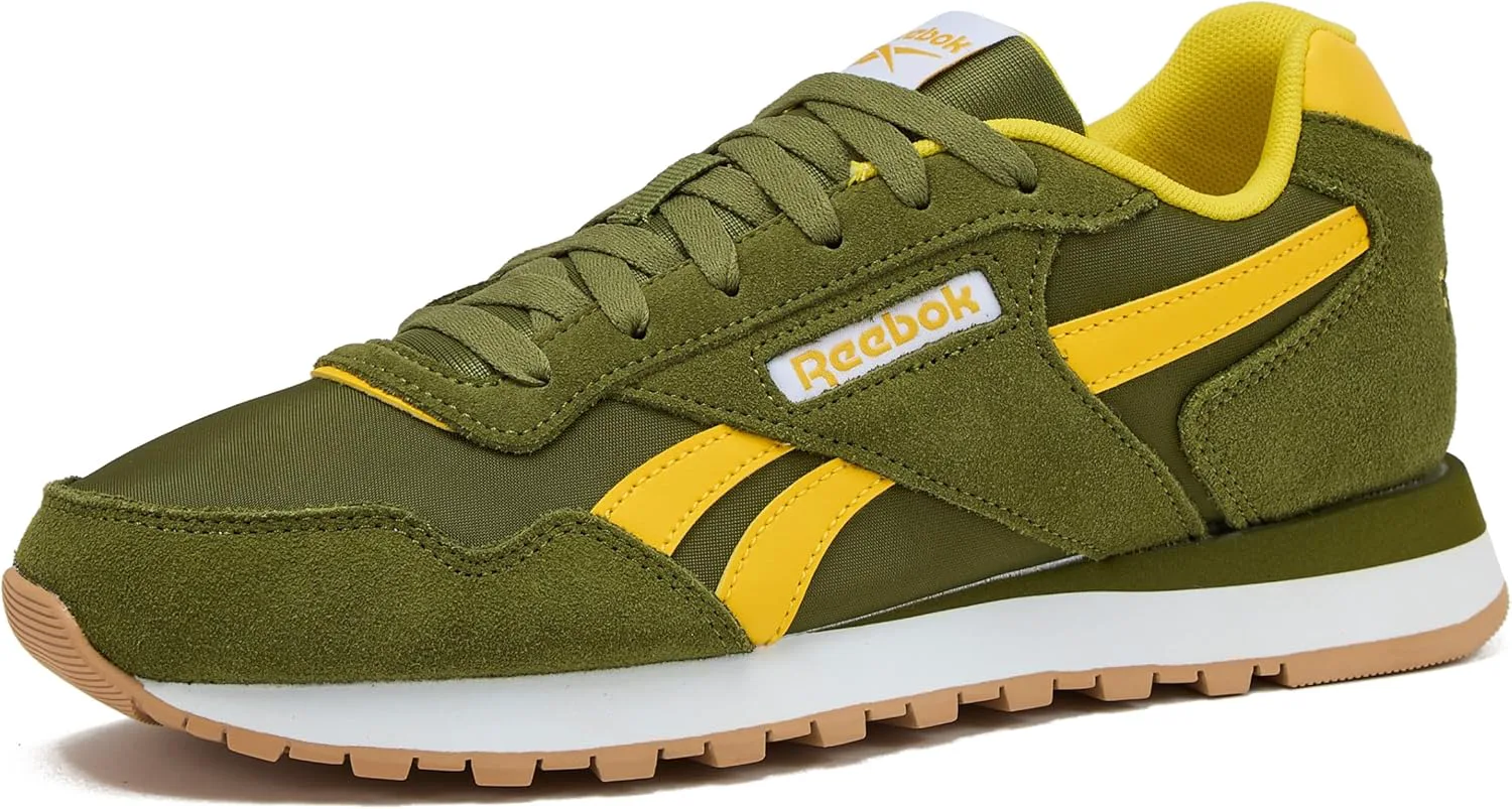 Мужские кроссовки Reebok Glide - черные или белые теннисные туфли, размеры с 7 по 15, зеленый/золотой/белый